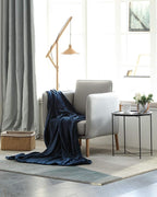 KMUSET Fleece Blanket Twin Size Navy Lightweight Throw Blanket Super Soft Cozy Microfiber Blanket Factory Shop