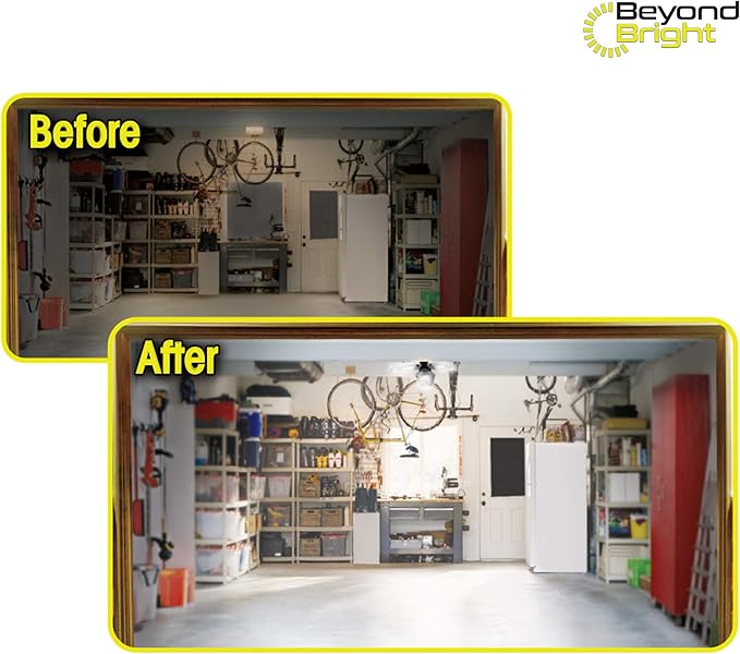 Ontel Beyond Bright LED Ultra-Bright Garage Light - 3 Adjustable Panels, Energy Efficient, Easy to Install, Durable and Long-Lasting Light for Garages, Warehouses and More
