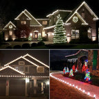 Brizled Upgrade Faceted C5 LED String Lights, 33ft 100 LED Christmas String Lights, 120V UL Certified Clear Xmas Light Set for Indoor & Outdoor Decoration, Patio, Garden, Party and Holiday, Cool White