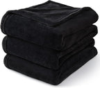 BEDELITE Fleece Blankets Queen Size for Bed, Luxury Plush Cozy Fuzzy Black Blanket 90x90 Inches, Super Soft Warm Lightweight Throw Blanket All Seasons Suitable