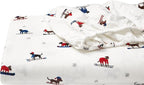 Eddie Bauer - Flannel Sheets Twin Size, Anti-Pilling & Wrinkle Resistant Cotton, Touchably Soft for All-Season Comfort - Bed Sheets with Matching Pillowcase & Fitted Sheet (Ski Patrol White)