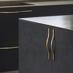Goo-Ki Low Profile Champagne Bronze Cabinet Pulls, Double Hole Centers (6.3''/7.6'') Zinc Alloy Handle for Drawer Cupboard Wardrobe,6 Packed…