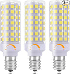 E12 LED Light Bulb Dimmable, 60W Halogen Equivalent, 6000K Daylight White, T6 Small Base 120V 7W 630LM C7 Bulbs for Ceiling Fan, Chandelier, Pendant Lighting, Salt Lamp, 3 Pack