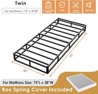 D&H FURNIMMT 7 Inch Twin Size Box Spring, Heavy Duty Metal Box Spring Bed Base with Fabric Cover, Mattress Foundation, Easy Assembly, Noise Free（Twin）