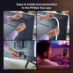 Philips Hue Play Gradient 65" Smart TV Light Strip, Flowing Color-Changing LED Strip Lights, Multicolour TV Backlight Sync with Music and Gaming, Requires Bridge & Sync Box, Control with App and Voice