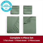 Mellanni Extra Deep King Sheets - 4 PC Iconic Collection Bedding - Hotel Luxury, Ultra Soft, Cooling Bed Sheets - Wrinkle, Fade, Stain Resistant (King, Sage)