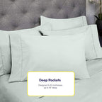 Cal King Size Bed Sheets - 6 Piece 1500 Supreme Collection Fine Brushed Microfiber Deep Pocket California King Sheet Set Bedding - 2 Extra Pillow Cases, Great Value, California King, Mint