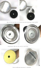 Bling Rhinestone Portable Magnified Double Sided Swivel Makeup Vanity Mirror, 360°Rotate Makeup Mirror Round Shaped Two-Sided Makeup Mirror (Silver)