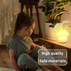 Mushroom Lamp, Rechargeable Night Light, Multi-Color LED Mushroom Nightlight, Dimmable Nightlamp for Breastfeeding, Nursery Squishy Silicone Lamp for Bedroom(Tap/Remote Control)