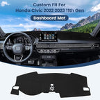 Dashboard Cover Mat Custom Fit for Honda Civic 2022 2023 2024 2025 Dash Cover for 11th Gen Nonslip Dash Mat Protector Sunshade No Glare Black