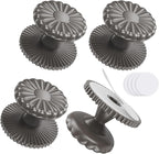 Self Adhesive Drawer Knobs, 4 Pack Self Stick Door Pull Handles, Zinc Alloy No Drilling Cabinet Knobs for Drawer, Closet, Window, Dresser, Sliding Barn/Glass Shower/Balcony Door (4, Grey)