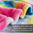 Colorful Blanket King Size- Premium Lightweight Anti-Static Rainbow Throw Soft Couth Sofa Cozy Warm Flannel Blankets Plush Gift for Daughter Mom, Bedroom Decor 90" x 108"(Rainbow King)