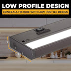 LED Under Cabinet Lighting Hardwired - 3CCT 24 Inch Bronze Finish - Undercabinet Lights for Kitchen - Linkable Undercounter Dimmable Plug in Light or Hard Wired - Under Counter Fixture Direct Wire