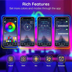 FBZ 50Ft Led Rope Lights, Flexible Neon Lights Control with App/Remote, Multiple Modes, IP65 Outdoor RGB Waterproof, Music Sync Gaming Light Strip for Bedroom Decor