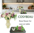 Artificial Flowers 25pcs Fake Roses, Rouge Foam Rose Faux Flower for DIY Wedding Bouquets Bridal Shower Centerpieces Floral Arrangements Home Decorations Party Backdrops Table
