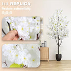 Indoor Cherry Blossoms Tree White Artificial Cherry Blossom Tree 6FT Faux Bedroom Trees for Home Decor
