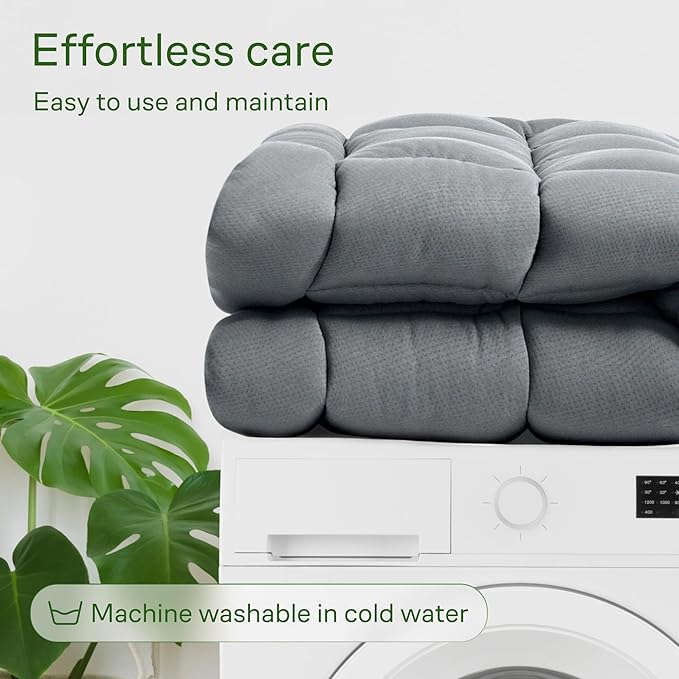 Ultra Soft Twin XL Size Mattress Topper - Viscose Made from Bamboo Pillow Top Mattress Pad for Back Pain Relief - Naturally Cooling for Hot Sleepers, Gray