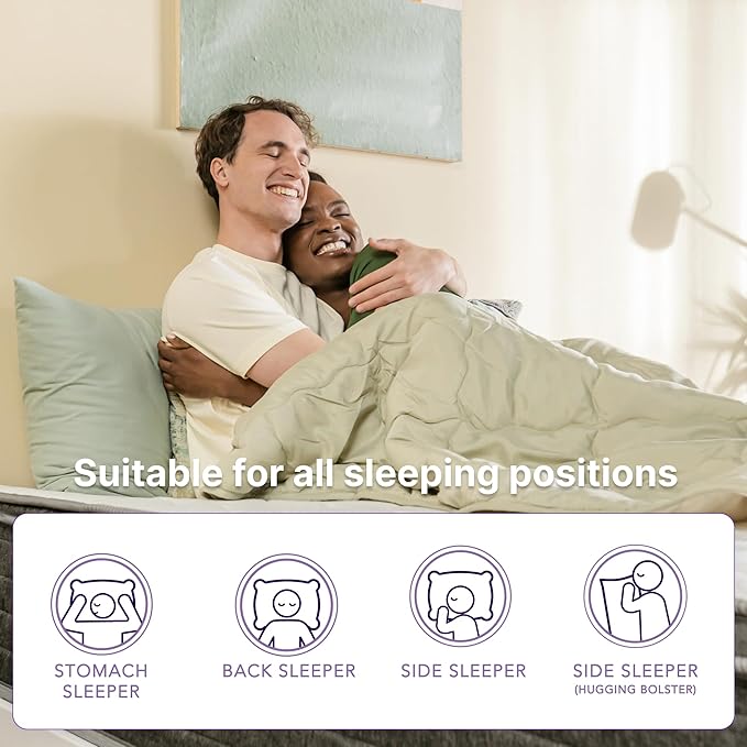 NapQueen Queen Mattress, 12 Inch Victoria Hybrid Cooling Gel Infused Pocket Spring and Memory Foam Mattress, Queen Size Mattress Bed in a Box, CertiPUR-US Certified, Fiberglass-Free Mattress