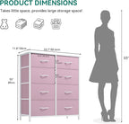 YITAHOME 8 Drawers Fabric Dresser - Storage Tower Unit Organizer Unit for Living Room & Closets - Sturdy Steel Frame & Easy Pull Fabric Bins (Cool Light Grey)