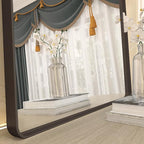 60x40 Bronze Bathroom Mirror, Brushed Bronze Metal Frame Mirrors for Wall, Rounded Rectangle Bronze Mirror for Vanity,Bedroom, Shatterproof, Anti-Rust (Horizontal/Vertical)