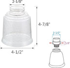 Aspen Creative 23158-4 Transitional Clear & Seeded Ceiling Fan Replacement Glass Shade, 2-1/8" Fitter, 4-1/2" Diameter x 4-7/8" Height, 4 Pack