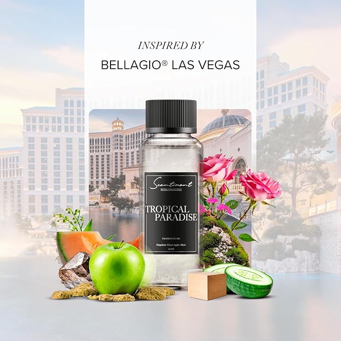 Scentiment Diffuser Oil - Tropical Paradise | Aromatherapy Fragrance Inspired by 5-Star Hotels | Luxurious Scent with Notes of Grapefruit, Green Apple, Musk (120 mL)