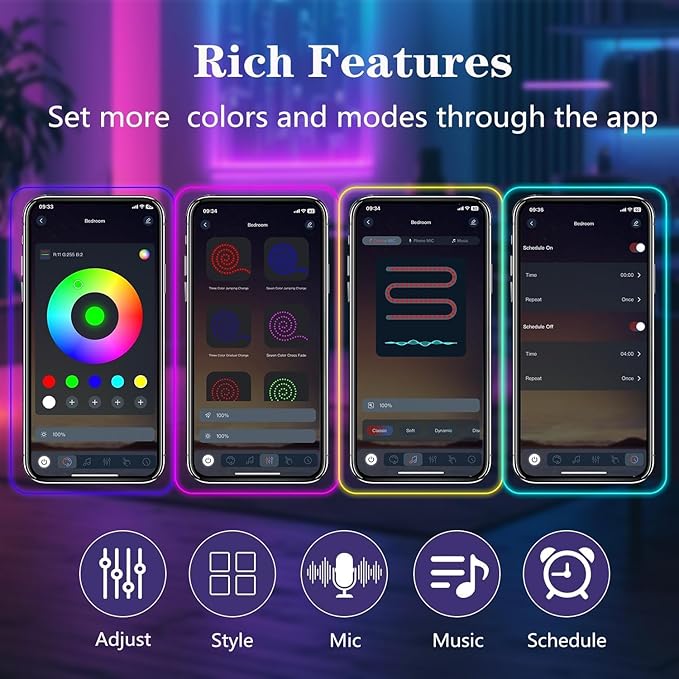 80FT Neon Rope Lights,Flexible Led Rope Light Control with App/Remote,Multiple Modes,Music Sync,IP65 Outdoor RGB Led Strip Lights Waterproof