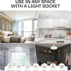 Bell+Howell SocketAir Wireless Ceiling Fan Light with Remote Control, Extender,110-120 Volt, 2100 Lumens, 3 Fan Speeds, 3 Light Settings, 6500K for Living, Dining, Working Space ASON TV