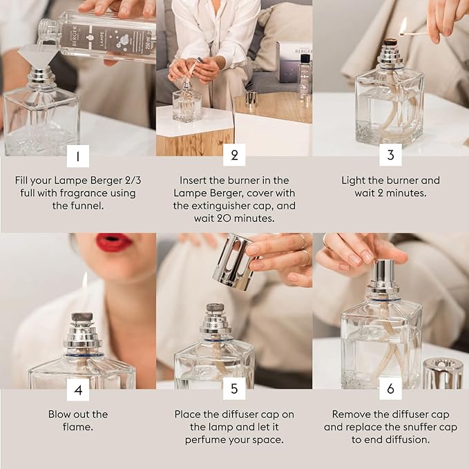 MAISON BERGER - Lampe Berger Home Fragrance Lamp Diffuser - Model Aroma - 4.9 x 3.2 x 3.2 inches - Includes Fragrance Aquatic Freshness - 250 milliliters - 8.45 Fluid Ounces (Aroma Happy)