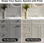 POZEAN Crystal Cabinet Knobs 12Pack, 1.18inch Dresser Knobs for Cabinet, Drawer with Two Different Sizes Screws, Diamond Glass Pulls Handles (30mm, 12Pack, Clear-Black)