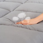 Marine Moon King Mattress Topper Cooling Extra Thick Plush Pillow Top Mattress Pad Hotel Quality Down Alternative for King Size Bed, Soft Bed Toppers for Back Pain, Grey