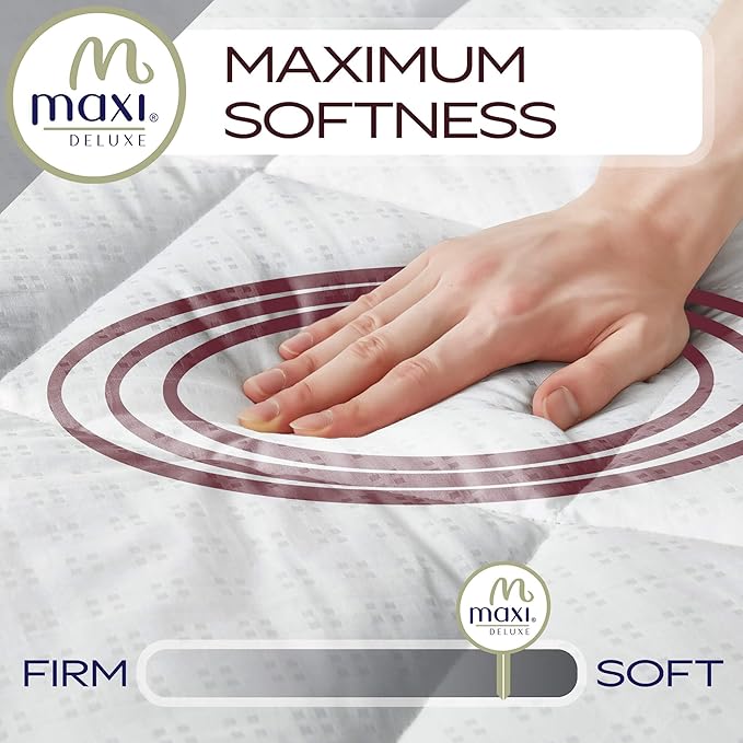 MAXI Twin Size Mattress Pad - Luxurious Cotton Sateen Mattress Protector - Soft, Comfortable, and Breatheable Mattress Cover - Mattress Pad Protects Mattress from Dust, Dirt, Spills, and Stains.
