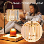 Candle Warmer Lamp with Timer, Dimmable Electric Candle Wamer Adjustable Height, Glass Modern Candles Melter Lamp, Gifts for Women Mom, Clear