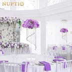 NUPTIO Flower Balls for Centerpieces Wedding: 2 Pcs 14.2 inch Diameter Artificial Flower Ball Arrangement Bouquet Centerpiece for Tables - Light Purple Fake Rose Flowers for Wedding Decor