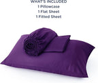 Bedsure Cooling Sheets Twin XL, Rayon Derived from Bamboo, Breathable & Soft Twin XL Sheet Sets, Deep Pocket Up to 16 Inches, Hotel Luxury Silky Dorm Bedding for Hot Sleepers, Plum