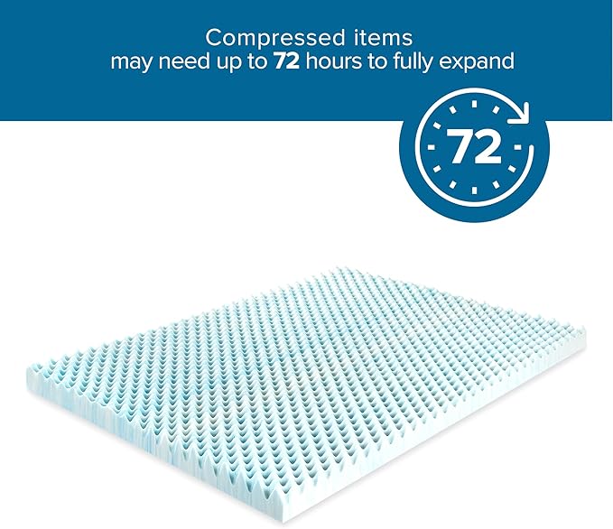 ZINUS 1.5 Inch Swirl Gel Cooling Memory Foam Mattress Topper, Cooling Airflow Design, CertiPUR-US Certified, Twin
