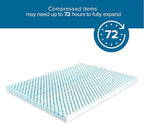 ZINUS 1.5 Inch Swirl Gel Cooling Memory Foam Mattress Topper, Cooling Airflow Design, CertiPUR-US Certified, Full, Light Blue