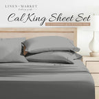 Linen Market Bed Sheets for California King Size Bed (Gray) - Sleep Better Than Ever with These Soft and Cooling California King Sheets - Deep Pocket Fits 16" Thick Beds - 4 Piece Cal King Sheet Set