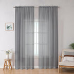 OWENIE Grey Sheer Curtains, Sheer Curtains 78 inches Long 2 Panels Set, Rod Pocket Voile Fimly Gray Drapes for Living Room/Bedroom, 2pcs, Each 42" W x 78" L