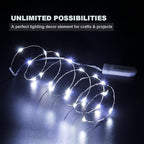 CYLAPEX 6 Pack Cool White Fairy String Lights Battery Operated Fairy Lights Firefly Lights LED Starry String Lights 3.3ft 20 LEDs Silvery Copper Wire for Christmas DIY Decoration Costume Wedding Party