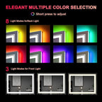 LED Mirror for Bathroom, 28"X36" with 8 RGB Backlit +3 Front Lit (Adjustable Individually), Anti-Fog, Lighted Bathroom Vanity Mirror for Wall, Shatterproof, Memory Function, Tempered Glass