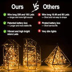 MUMUXI 4 Pack 33ft Fairy Lights with Remote Control, 100 LED Battery Operated String Lights, Waterproof and Perfect for Outdoor Indoor Decorations, Warm White LED Christmas Halloween Lighting