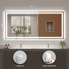 77x 36 inch Large Lighted Bathroom Mirror for Wall, LED Illuminated Vanity Mirror with Lights, Dimmable, Anti-Fog, ETL Listed (Backlit and Front Lighted)