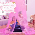 South to East Pink Bed Canopy for Girls, Princess Bed Canopy for Kids Room, Mosquito Net Canopy Girls Beds, Fire Retardant Fabric