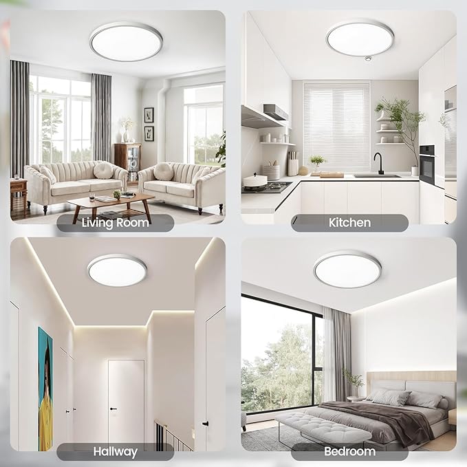 TALOYA Flush Mount Ceiling Light,4 Pack,10 Inch,18W,5000K Daylight Super Slim LED Ceiling Light for Bedroom, Living Room, Kitchen, Laundry and Hallway