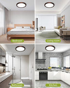 hepside 1PACK Flush Mount LED Ceiling Light Fixture Oil Rubbed Bronze, 12Inch 28W, Dimmable 3000K-4500K-6000K 3 Color Ceiling Lamp 3200LM Low Profile Ceiling Light for Kitchen Bedroom Hallway