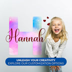 Custom Stickers Name Wall Decor I Personalized Name Sign for Room Decor | Multiple Custom Name & Initial I Decal for Baby Girl Nursery Decor I Nursery Wall Decal for Baby (A. Pink and Blue Sky)