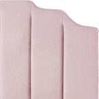 24KF Pink Teddy Fabric Tufted King Upholstered Headboard, Modern Vertical Channel Design California King Headboard with Stepped Silhouette Top Edge,6026-K-Teddy Pink