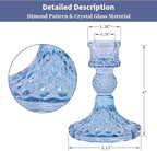 DARJEN 12Pcs 4" H Aqua Blue Candlestick Holders Set- Taper Candle Holders Bulk, Glass Candle Holders for Wedding, Party, Romantic Dinner Table Centerpieces, Festival Gifts & Windowsill Decor