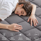 OLANLY Full Quilted Fitted Mattress Pad – Soft Down Alternative Pillow Top Mattress Topper, Cooling Comfort Breathable Mattress Cover, Machine Washable Deep Pocket Mattress Protector, Dark Grey